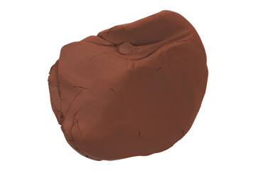 Brown plasticine isolated on transparent background.