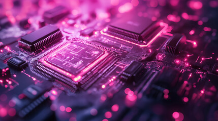 Obraz premium High tech geometry and connection system dark background cpu technology background Circuit board containing the computer central processing unit