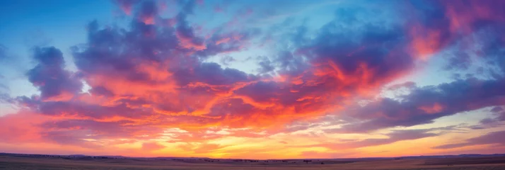 Crédence de cuisine en verre imprimé Matin avec brouillard Majestic sunrise or sunset landscape with stunning nature's light and rolling colorful clouds.