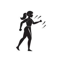 Fototapeta na wymiar Girl Fighting Vector illustration of female versus male fighting by punching vector on white background