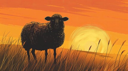 Obraz premium sheep in the field