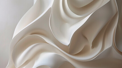 Elegant White Fabric Texture, Detailed Close-up of Soft Drapery Material