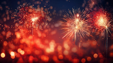 Fototapeta premium Fireworks festive holidays celebration concept.