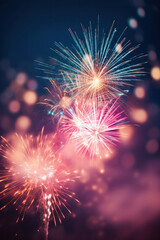 Fireworks festive holidays celebration concept.