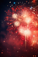 Obraz premium Fireworks festive holidays celebration concept.