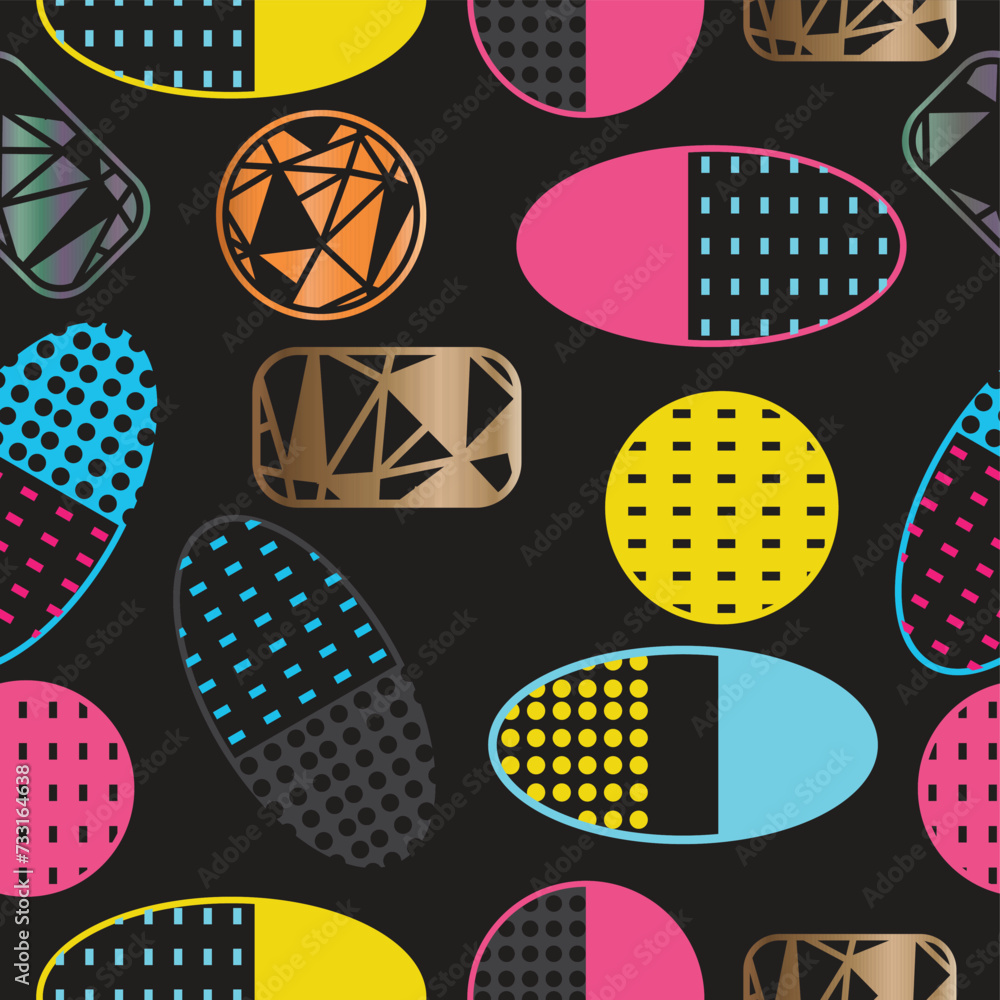 Poster colorful dots capsules abstract seamless pattern vector