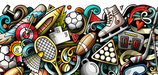 Obraz premium Sports cartoon banner design