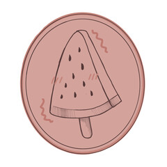 Stamp slice of watermelon
