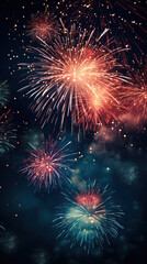 Fireworks festive holidays celebration concept.