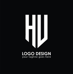 HU HU Logo Design, Creative Minimal Letter HU HU Monogram - obrazy, fototapety, plakaty