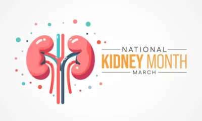 Foto op Plexiglas National Kidney month observed annually in March to raise awareness about kidney disease. Vector illustration. © Waseem Ali Khan