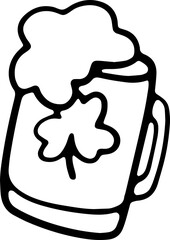 Happy St Patrick's Day gnome Draw vector illustration banner design with. Doodle cartoon style
drawing book