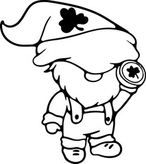 Happy St Patrick's Day gnome Draw vector illustration banner design with. Doodle cartoon style
drawing book