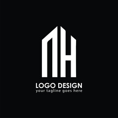 NH NH Logo Design, Creative Minimal Letter NH NH Monogram