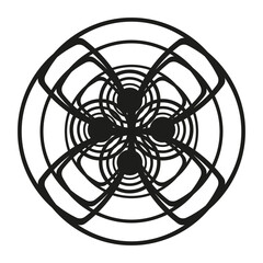 Simple black abstract design t-shirt print. Seamless pattern with Geometric mental Circles isolated white background. Geometrical ornament. Vector illustration can used wallpaper print. EPS 10