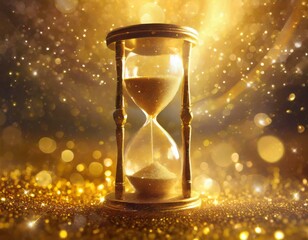 金色に輝く黄金の砂時計