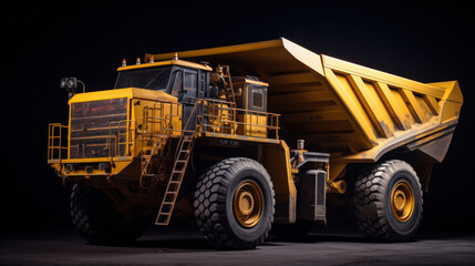 A big yellow mining truck for coal anthracite.