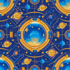 futuristic digital platinum pattern as background on a seamless tile, ai generated