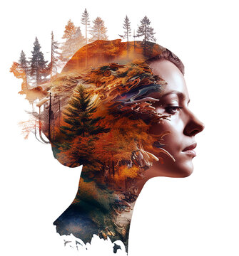 women head with Forest 9f