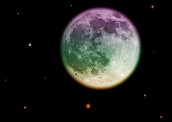 The moon in the night sky