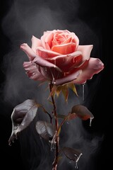 Valentine amazing rose rose with smoke.. Flower present.