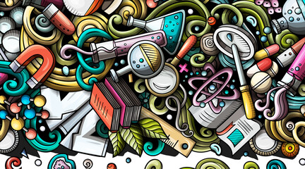 Obraz premium Science cartoon banner design