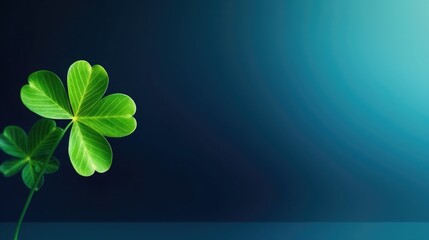 St. Patrick's Day abstract blue background decorated with shamrock leaves. Patrick Day pub celebrating