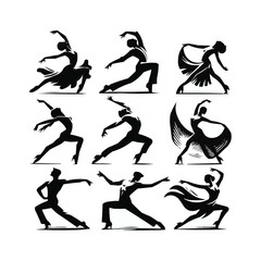 silhouettes Vector collection white background