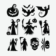 silhouettes Vector collection white background
