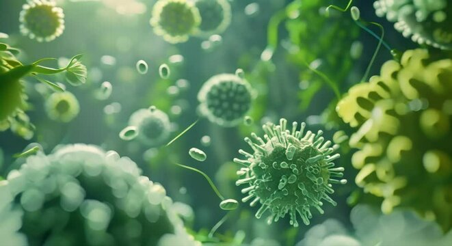 Microorganism (mov) made with Ai generative technology