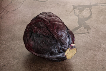 Natural organic violet cabbage head
