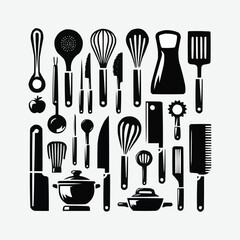 silhouettes Vector collection white background