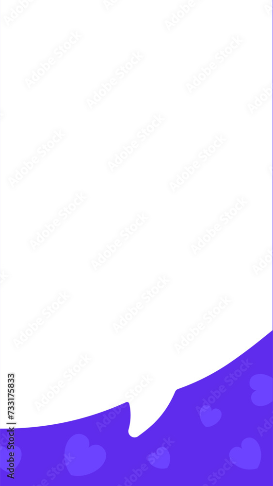 Poster speech bubble vertical background with copy space. message story template in purple colors vector il