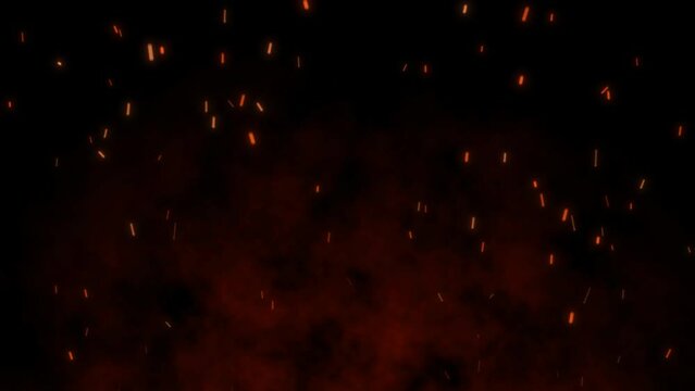 Versus animation background with Fire Flames on dark background 