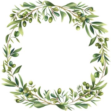 Olive branch photography vector frame