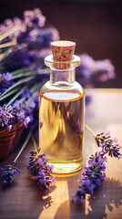 Obraz na płótnie Canvas An essential aromatic oil and lavender flowers, Relax, Sleep Concept.