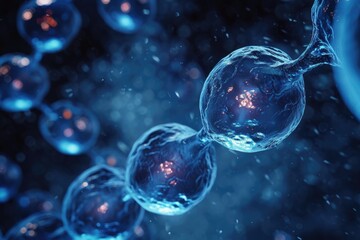 Naklejka premium Illustration of cells in human DNA system.