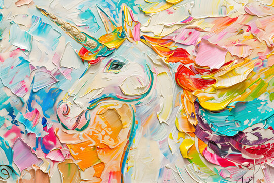 oil painting of a unicorn