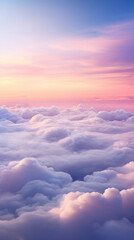 Beautiful sunrise sky above clouds with dramatic light in the morning. - obrazy, fototapety, plakaty