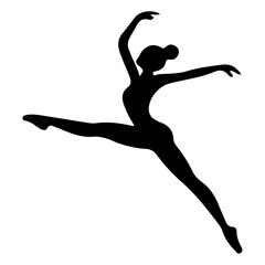 Fototapeta na wymiar Ballerina Dance vector icon in flat style black color silhouette white background