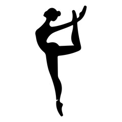 Ballerina Dance vector icon in flat style black color silhouette white background