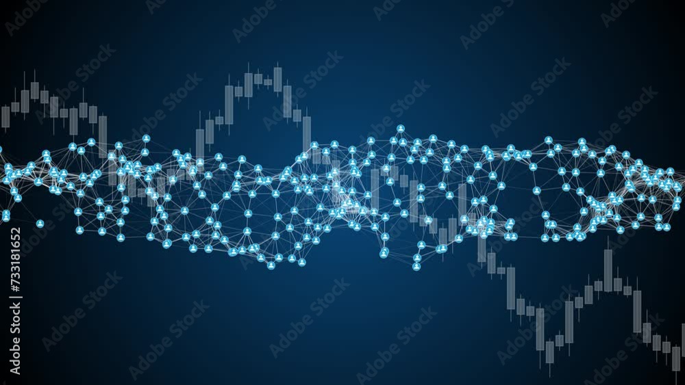 Poster animation of network of connections with people icons with glowing spots. global networking and cybe