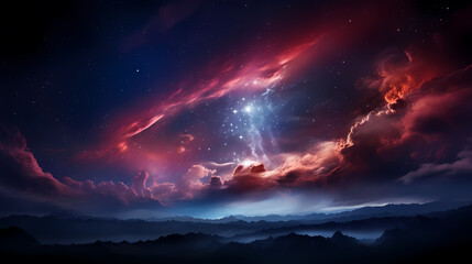 Fototapeta premium Space galaxy background, 3D illustration of nebulae in the universe