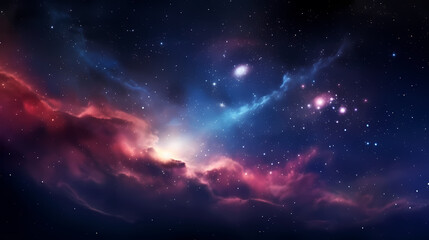 Space galaxy background, 3D illustration of nebulae in the universe