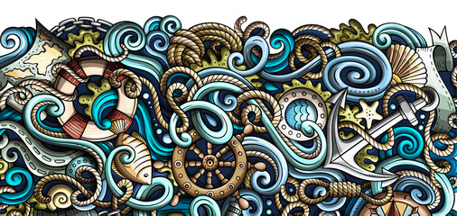 Nautical detailed cartoon illustration