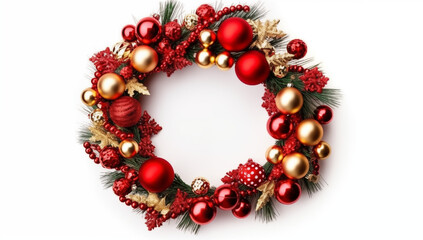 christmas garland with on white background.