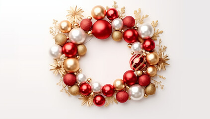 christmas garland with on white background.