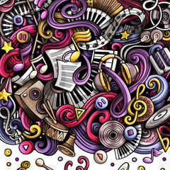 Fototapeta premium Music cartoon border illustration