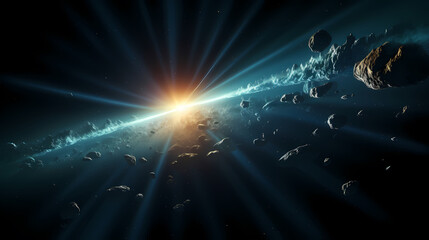 Space galaxy background, 3D illustration of nebulae in the universe