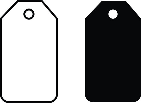 Set of Sale or gift blank badges and labels. Template banner shopping badges. Special offer, sale, discount, shop, black flat and line vector collection isolated on transparent background.